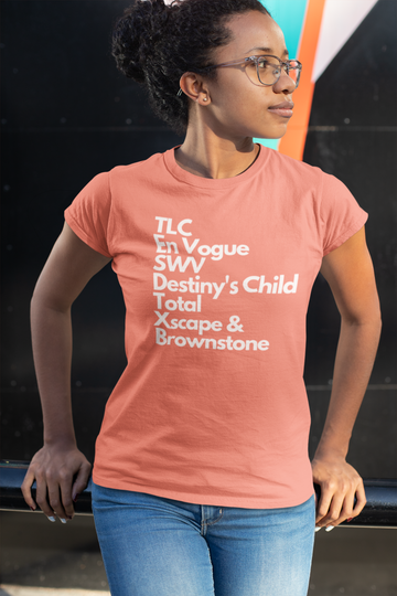 Taylor Plus One 90's R&B Legacy Groups Shirt styled with denim