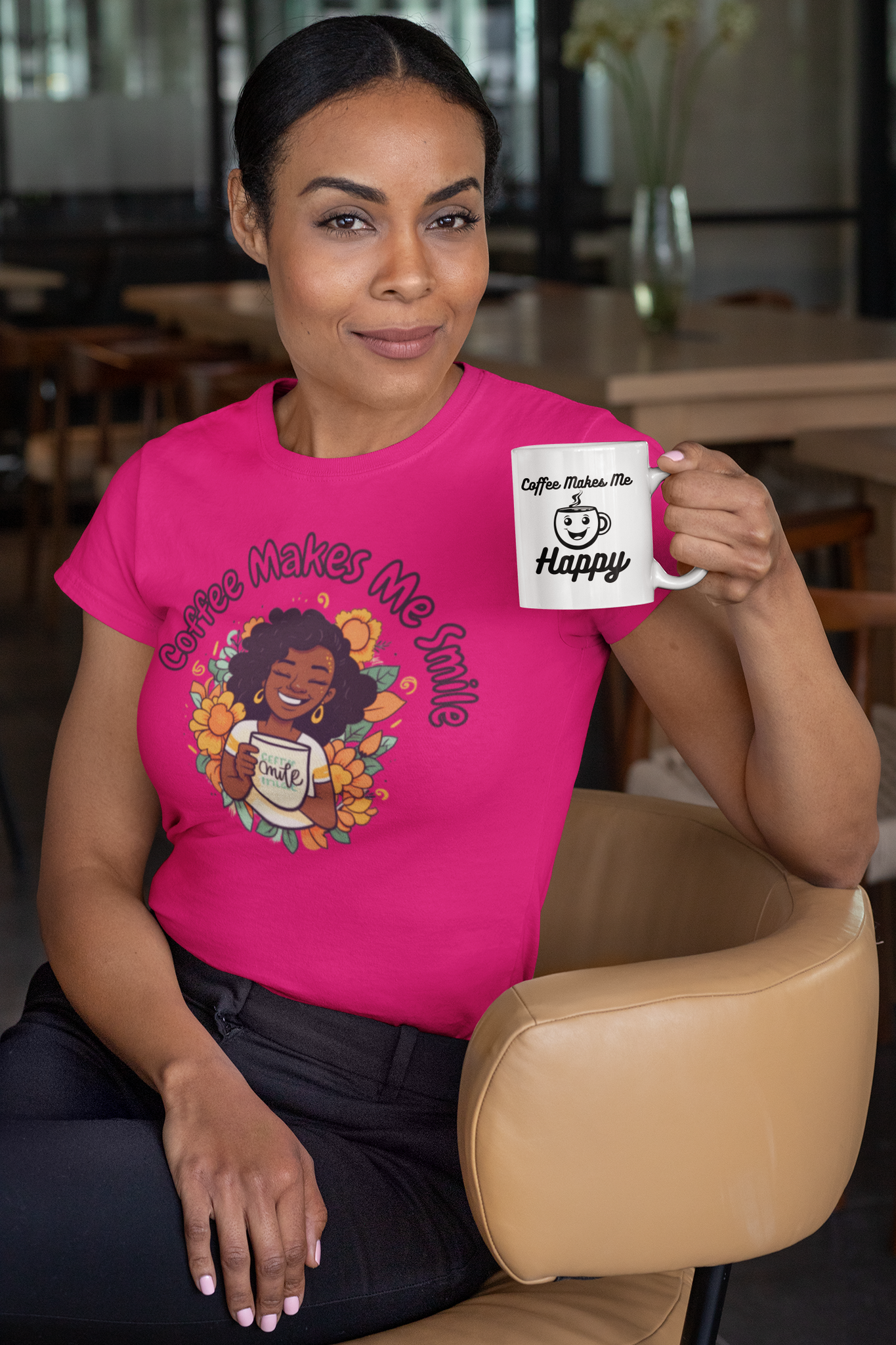 Coffee Makes Me Smile T-Shirt
